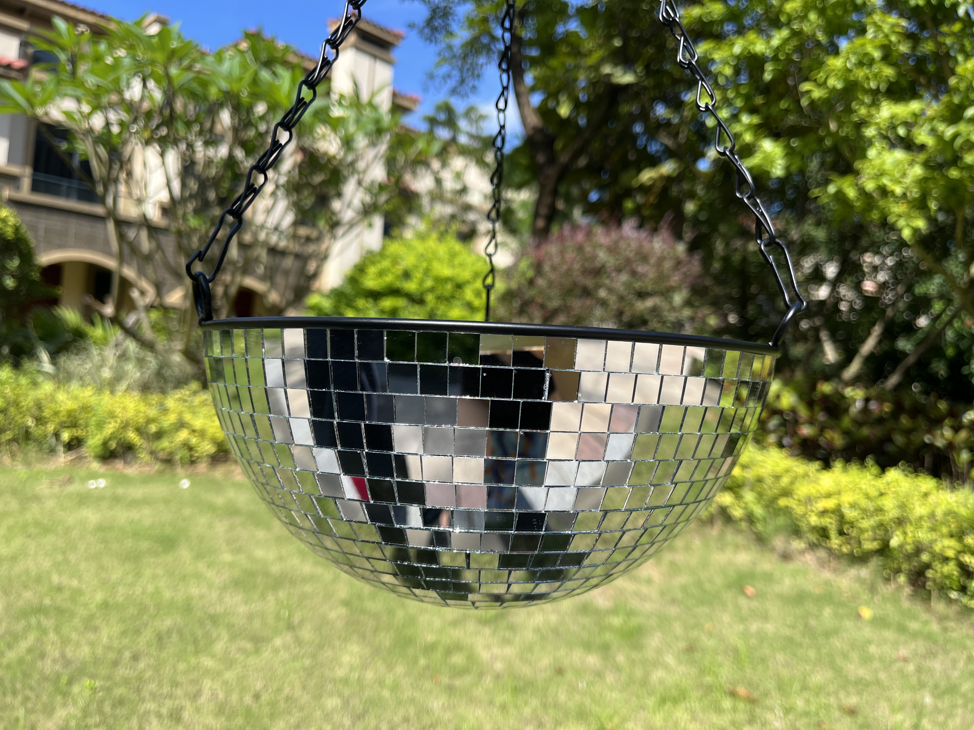 Metal Disco Ball Hanging Planter